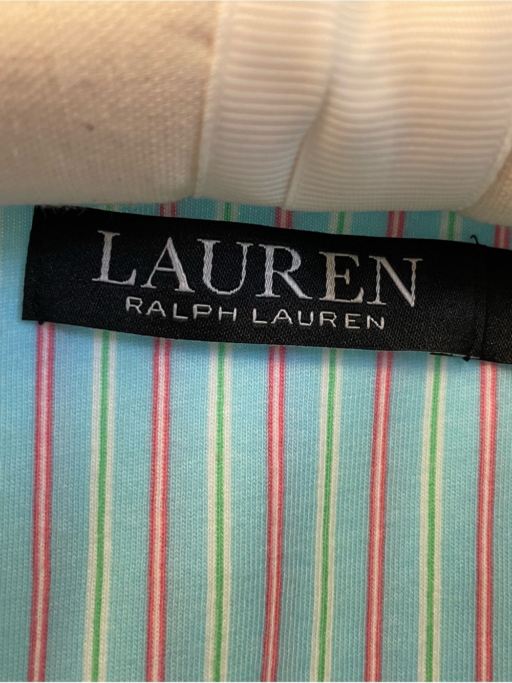 Lauren by Ralph Lauren Aqua with Pink, White and Lime Green Striped Pajamas - Picture 5 of 14